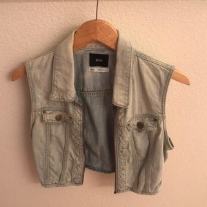 BDG crop denim vest